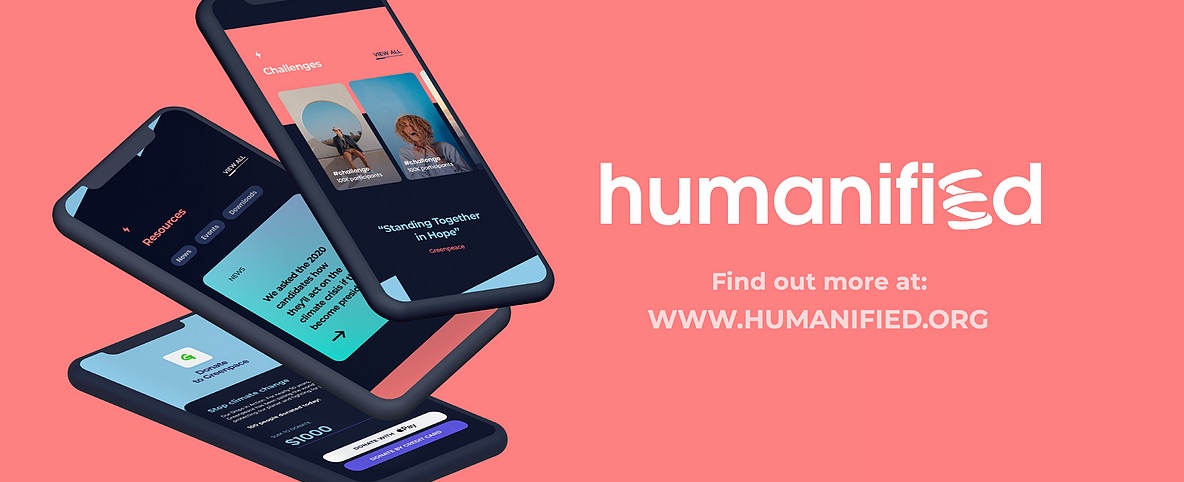 Humanified app screens and logo