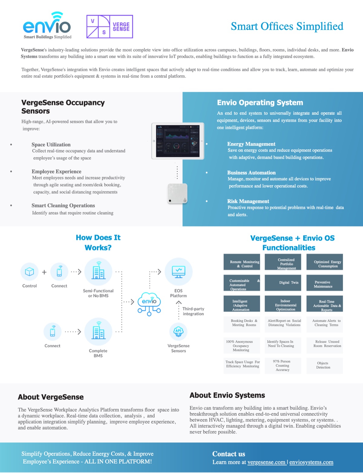 VergeSense and Envio Systems partnership one-pager