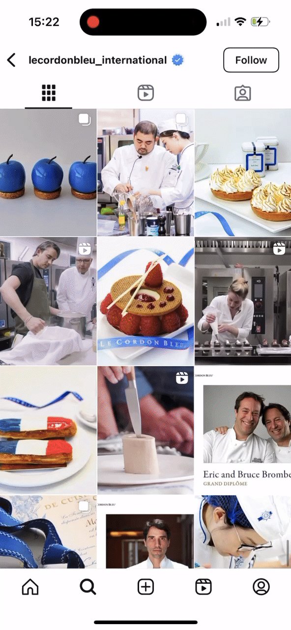 Real @lecordonbleu_international Instagram grid